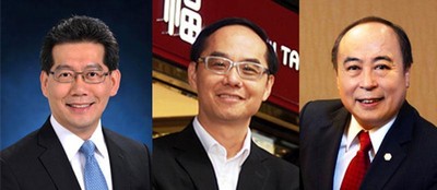 (左起) 香港特別行政區(qū)商務(wù)及經(jīng)濟(jì)發(fā)展局局長(zhǎng)蘇錦梁先生、周大福珠寶集團(tuán)有限公司董事總經(jīng)理黃紹基先生、六福集團(tuán)主席及行政總裁黃偉常先生