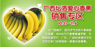 沃爾瑪80門(mén)店熱賣(mài)8.5噸廣西壇洛滯銷(xiāo)香蕉